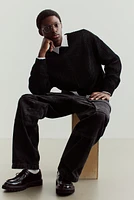 Loose-Fit Hole-Knit Sweater