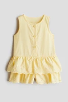 Flounced Cotton Romper Suit