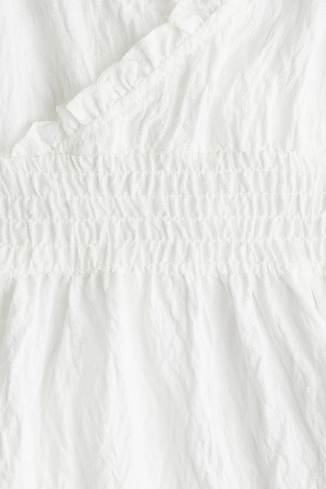 Smocked Ruffle-Trimmed Dress