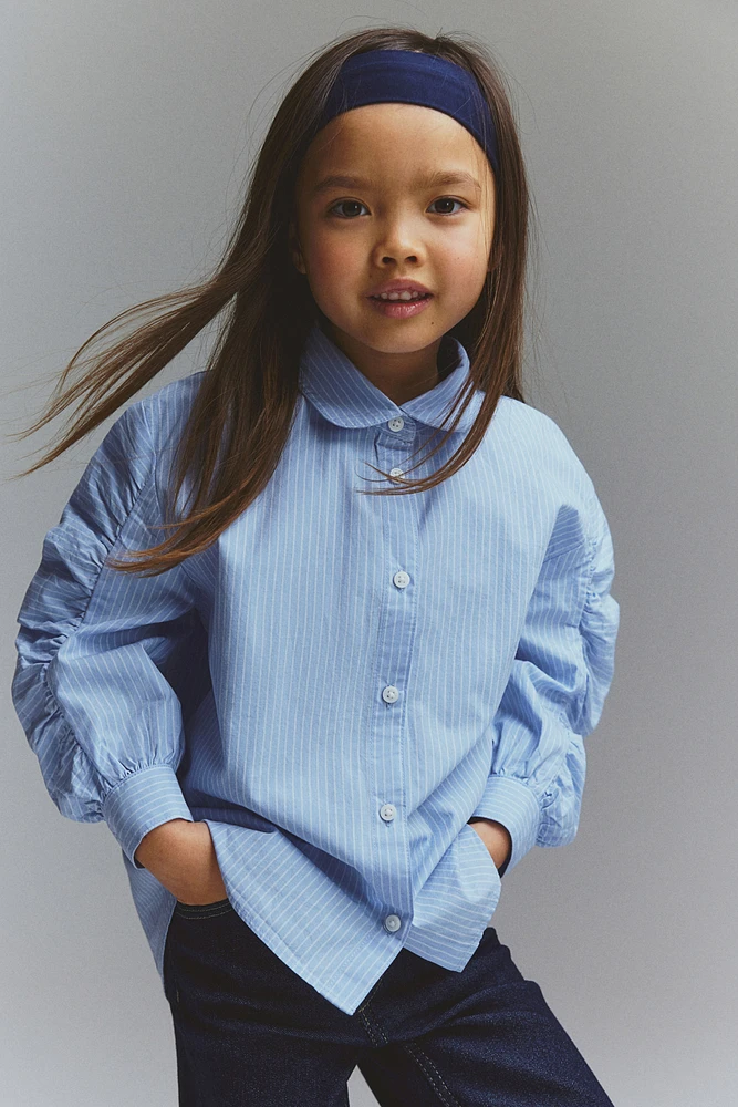 Balloon-Sleeved Cotton Shirt