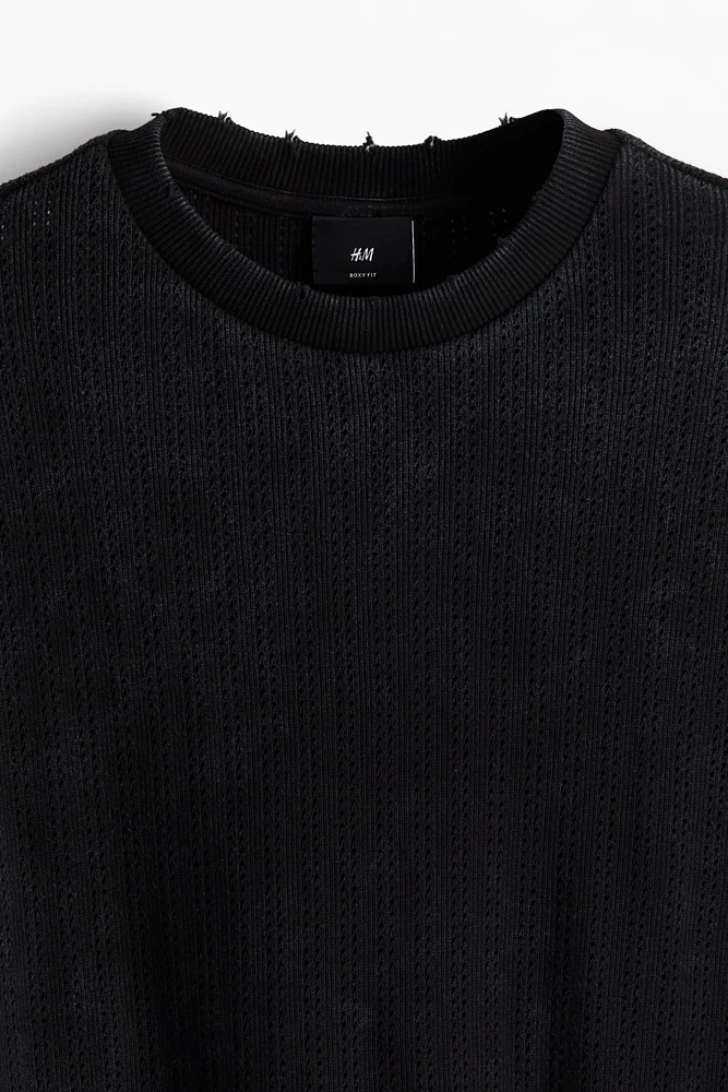 Boxy Fit Pointelle Jersey T-shirt