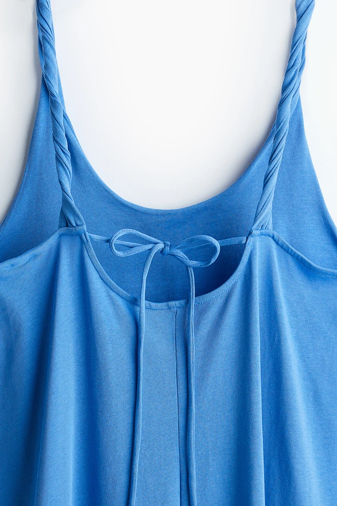 Jersey Dress with Twisted Shoulder Straps