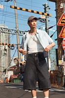Super-Baggy Denim Shorts