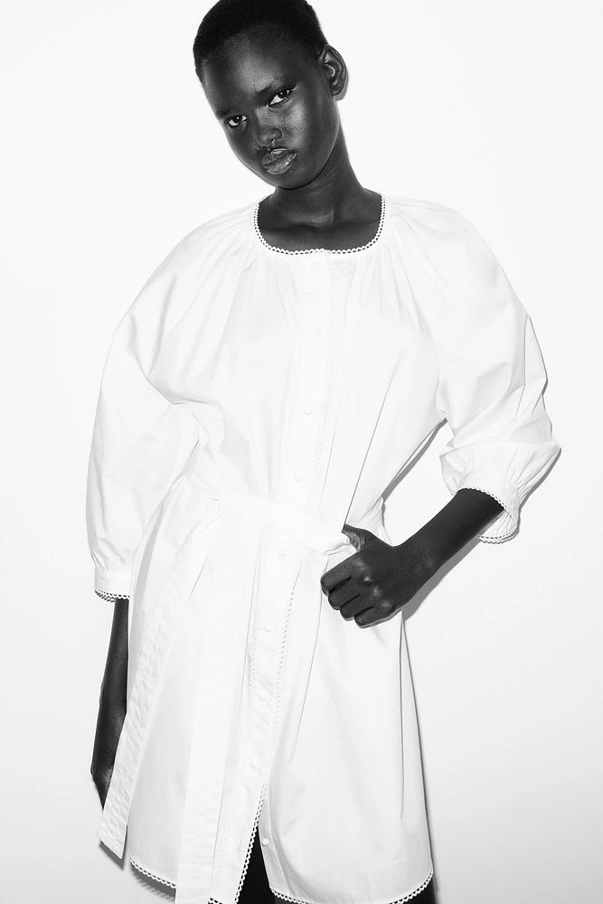 Picot-Trimmed Dress