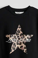 Oversized T-shirt with Printed Motif