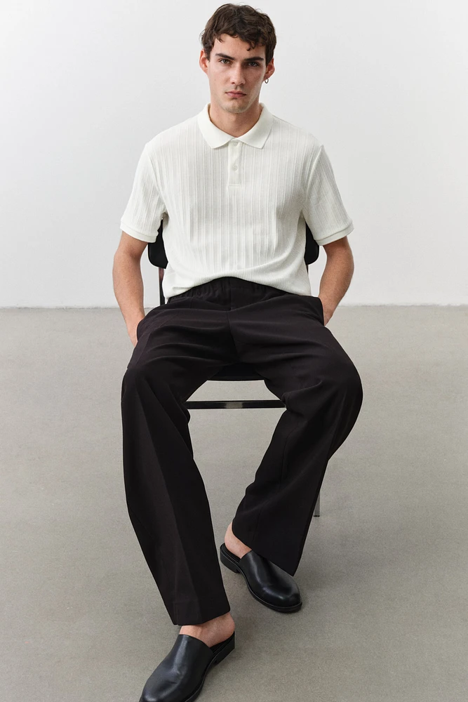 Slim-Fit Textured Jersey Polo Shirt