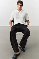 Slim-Fit Textured Jersey Polo Shirt