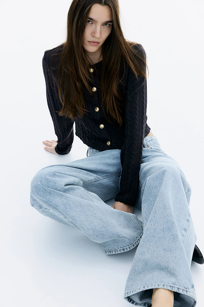Cable-Knit-Look Cardigan