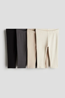 Lot de 4 leggings en jersey coton
