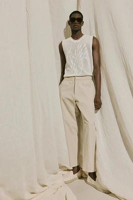 Relaxed-Fit Wool-Blend Twill Pants