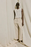 Relaxed-Fit Wool-Blend Twill Pants
