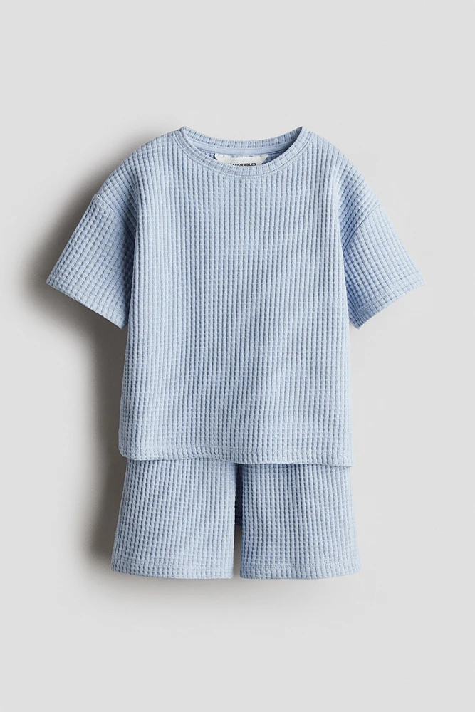 2-Piece Waffled Jersey Set