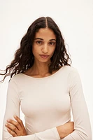 Scoop-Back Microfiber Top