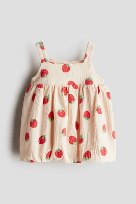 Crinkled Bubble-Hem Dress