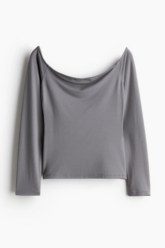 Off-the-shoulder Jersey Top