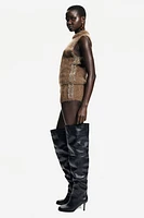 Rhinestone-Embellished Mini Shorts