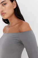 Off-the-shoulder Jersey Top