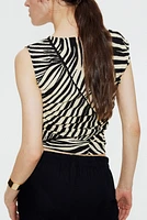 Textured jersey top