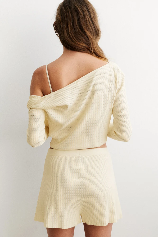 Pointelle-Knit Shorts
