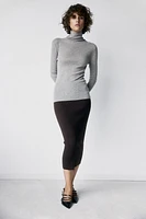 Rib-Knit Pencil Skirt