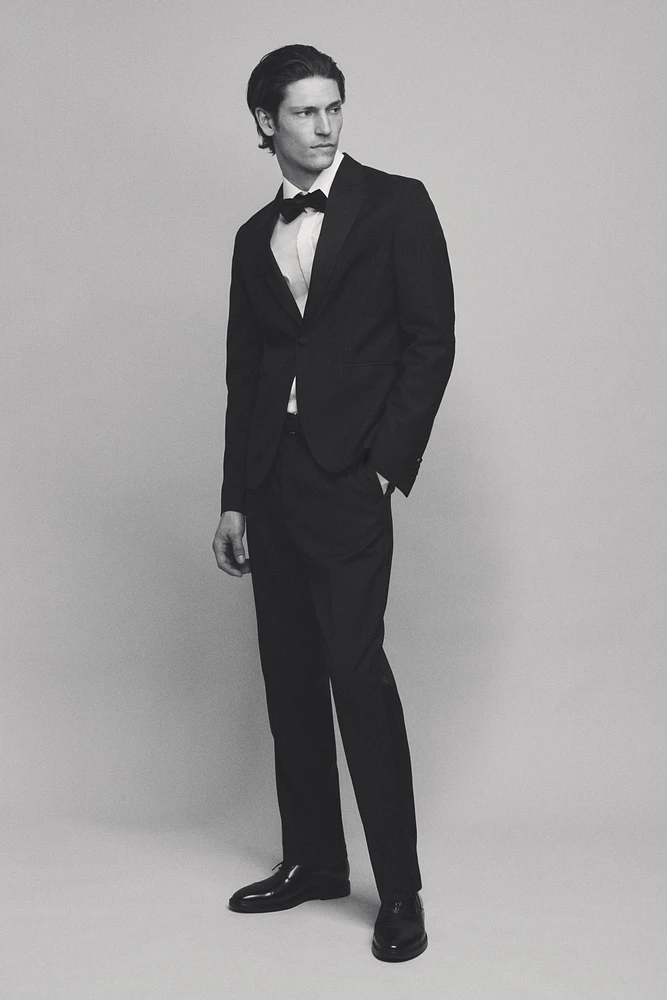 Slim-Fit Wool-Blend Tuxedo Pants