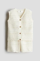 2-Piece Pattern-Knit Cotton Set