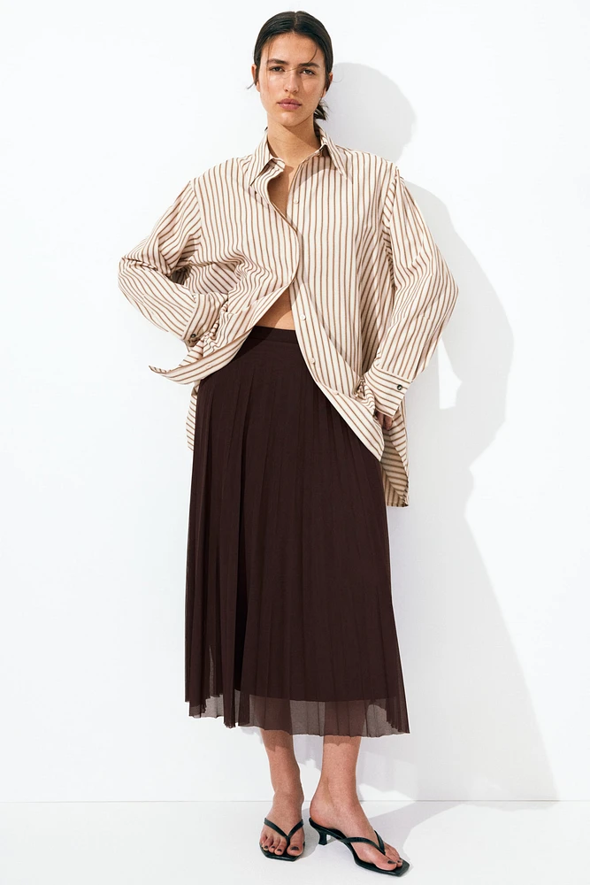 Pleated Mesh Skirt