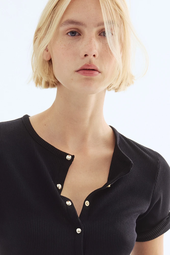 Ribbed Jersey Cardigan