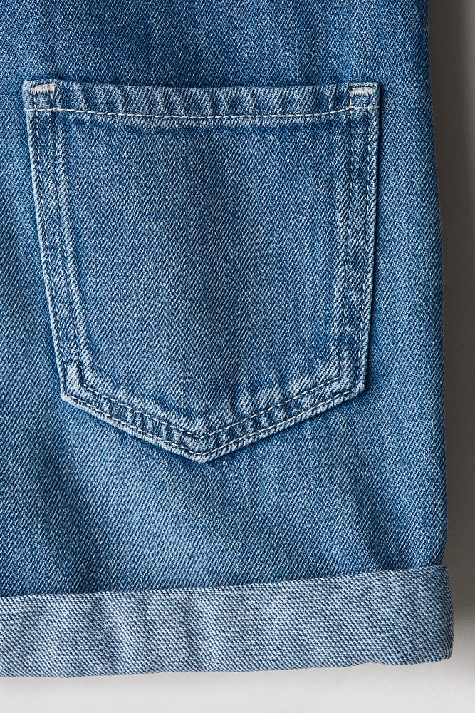 Denim Overall Shorts