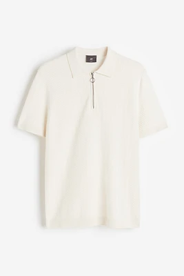 Slim Fit Textured-knit Polo Shirt