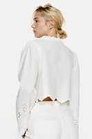 Cotton Blouse with Eyelet Embroidery