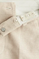 Linen-Blend Suit Pants