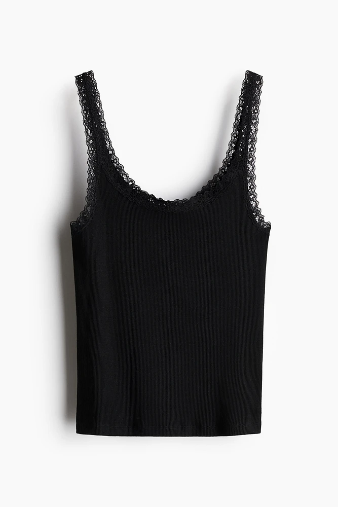 Lace-Trimmed Tank Top