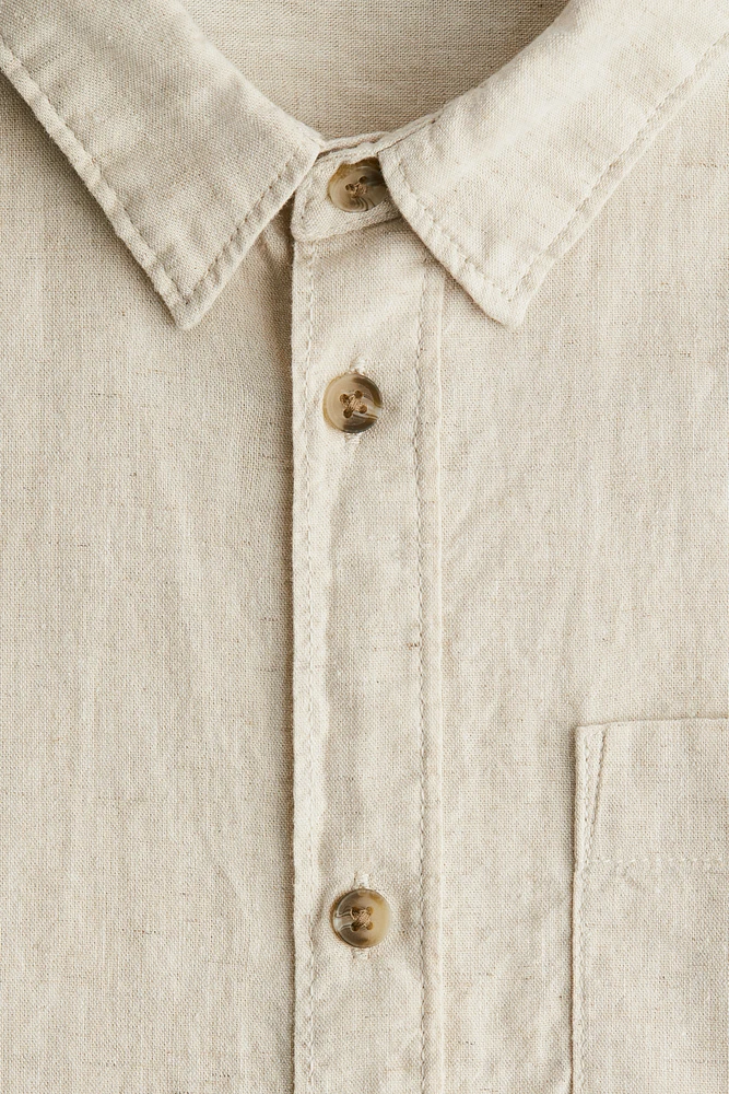 Linen-Blend Shirt