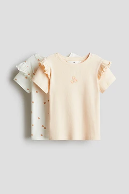 2-Pack Ruffle-Trimmed Cotton Tops
