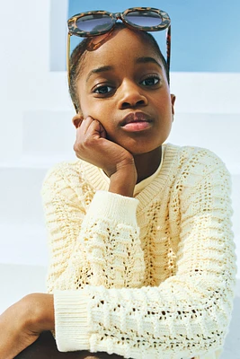 Pointelle-Knit Cardigan