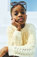 Pointelle-Knit Cardigan