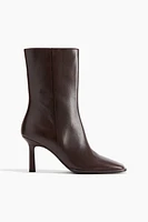 Heeled Leather Ankle Boots