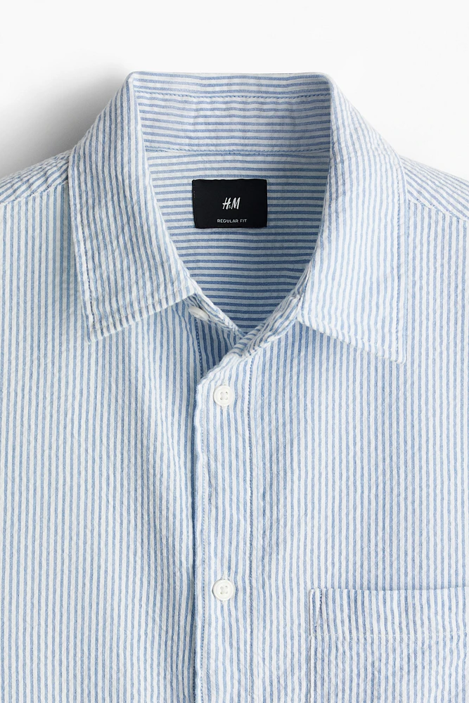 Loose-Fit Seersucker Shirt