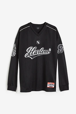Oversized Fit Long-sleeved Mesh Shirt