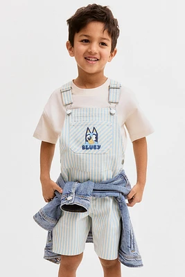 Printed-Motif Overall Shorts