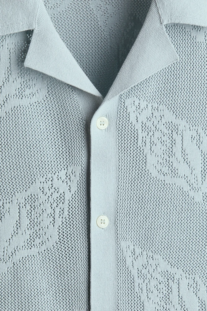 Regular-Fit Jacquard-Knit Resort Shirt