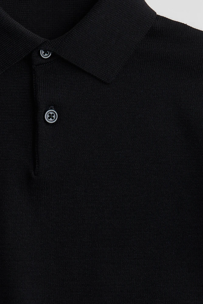 Fine-Knit Polo Shirt