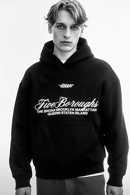 Loose-Fit Printed Hoodie