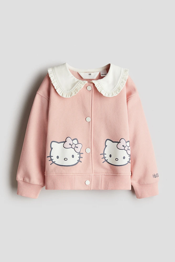Printed Sweatshirt Cardigan