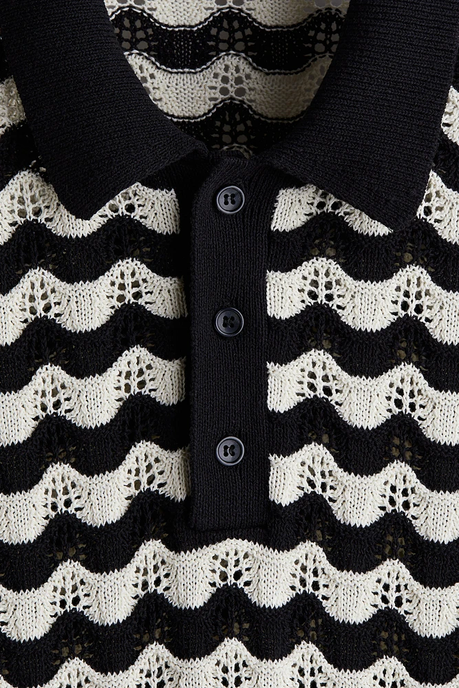 Regular-Fit Pointelle-Knit Polo Shirt