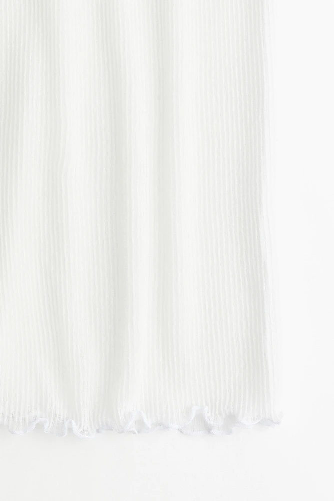 Ribbed Tank Top with Overlocked Trim