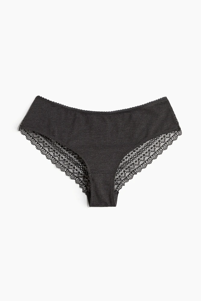 3-pack Cotton and Lace Hipster Briefs