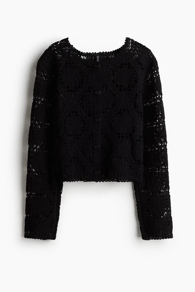 Crochet-Look Cardigan