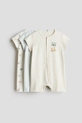 3-pack Cotton Pajama Jumpsuits